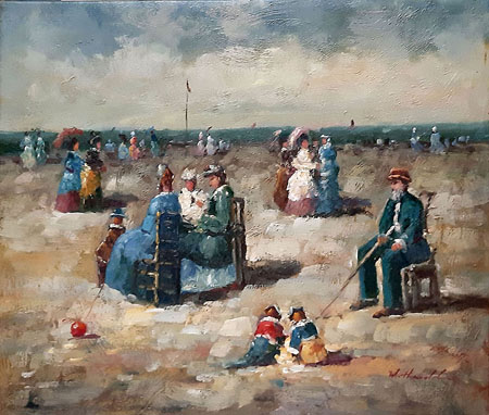 2009-T2 | 50cm x 61cm | famille à la plage 